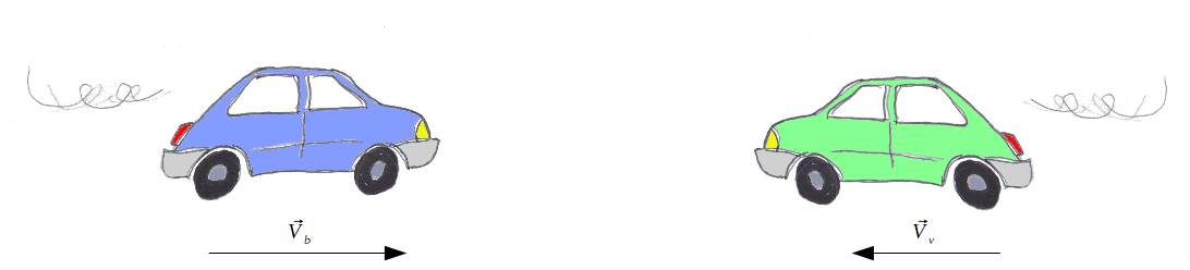 Voitures roulant l'une vers l'autre