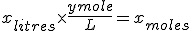 litres à moles